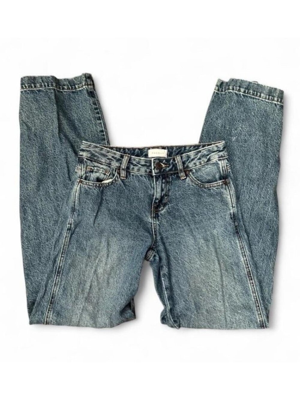PacSun Casey Women’s W23 Low Rise Baggy Relaxed Medium Wash Blue Denim Jeans
